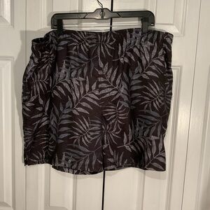 Faded Glory Men's Black and Gray Leaf Print Swim Shorts